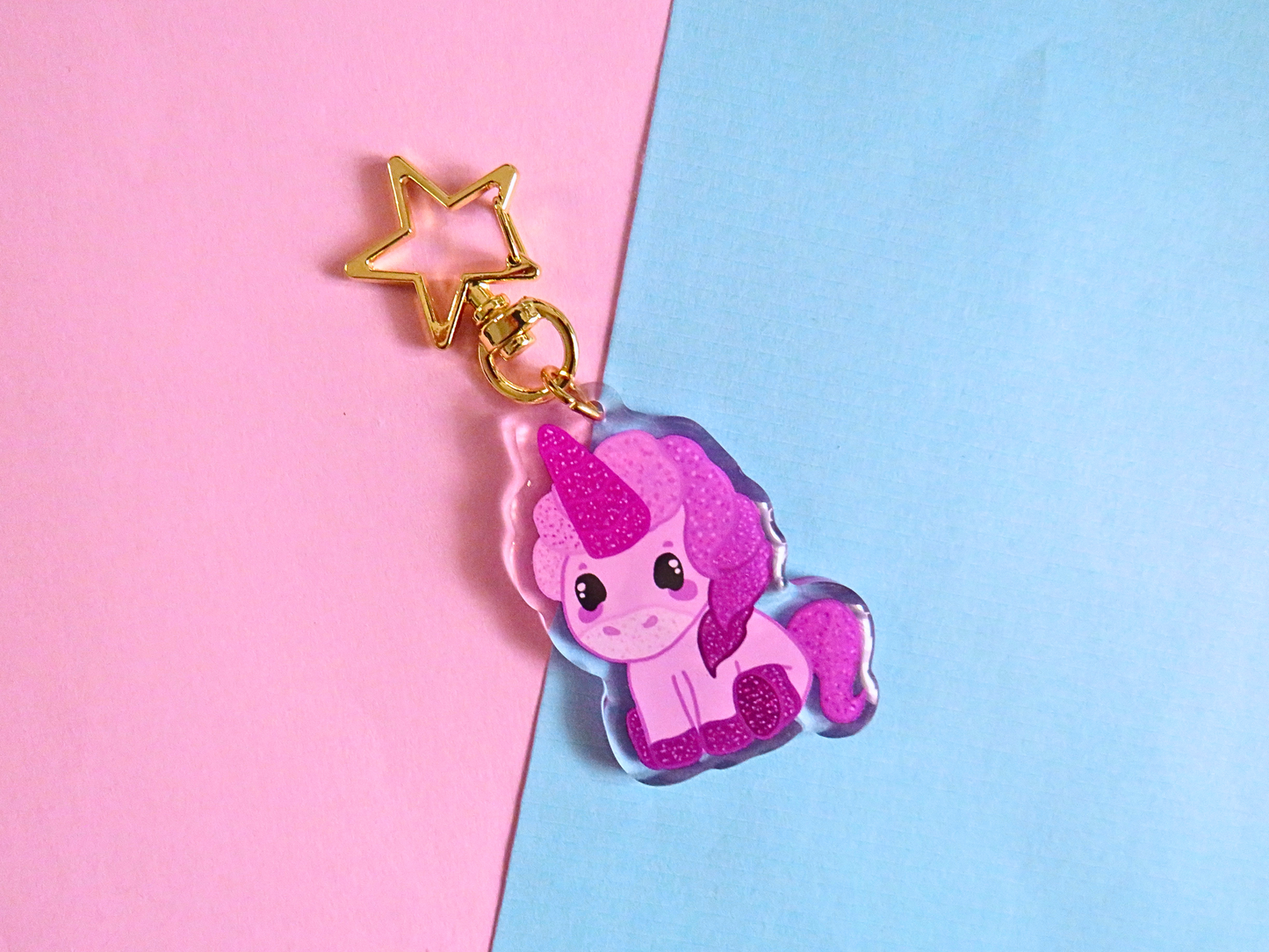 Pink Unicorn Acrylic Keycharm