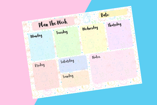 A4 Classic Cuties Weekly Planner Notepad