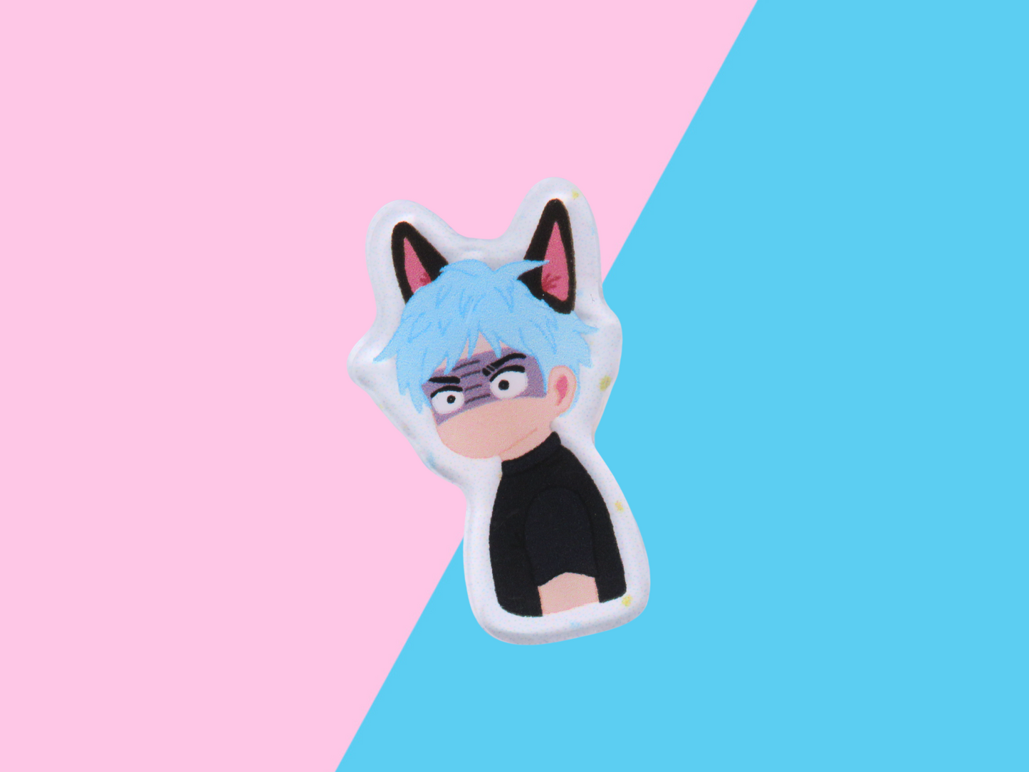 Angry Cat Boy Acrylic Pin